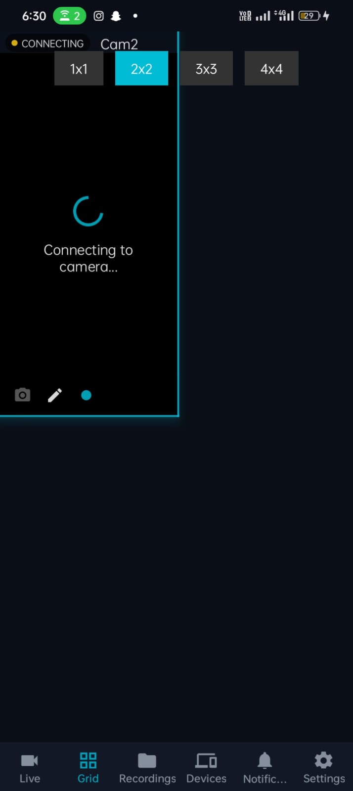 JSC Camera Android application screen