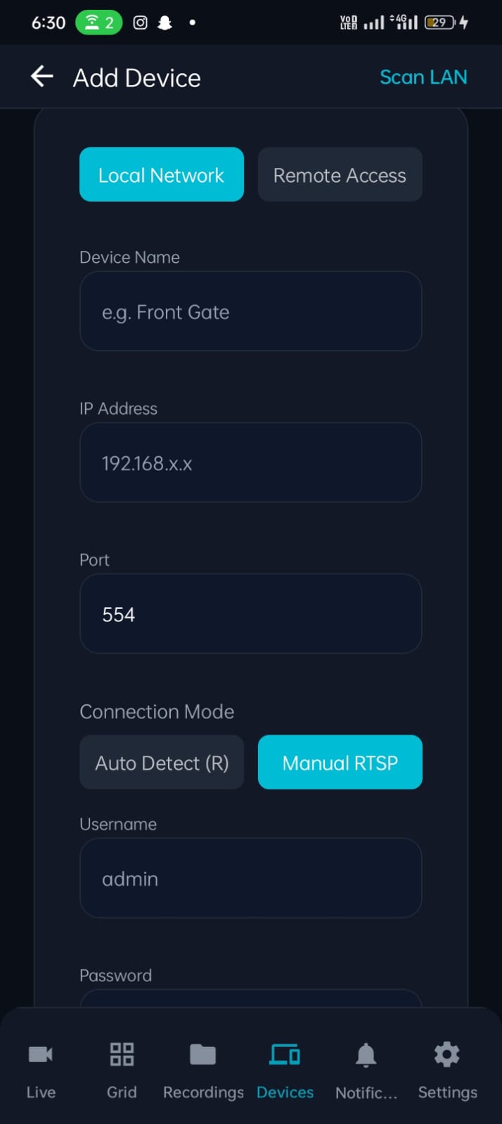 JSC Camera Android application screen 2